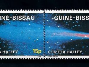 [101902] Guinea Bissau 1986 Space travel weltraum Halley comet Pair MNH