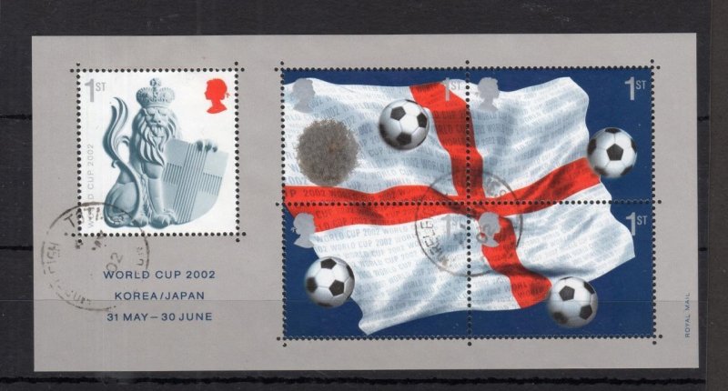 2002 WORLD CUP MINIATURE SHEET USED + PRINTING ERROR 