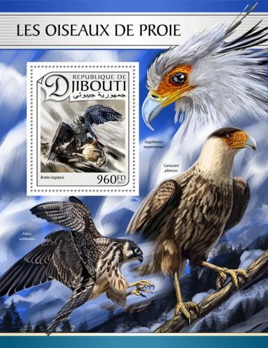 DJIBOUTI 2017 SHEET BIRDS OF PREY WILDLIFE