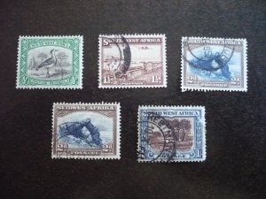 Stamps-South West Africa-Scott#108a,110a,111a,111b,115a-Used PartSet of 5 Stamps