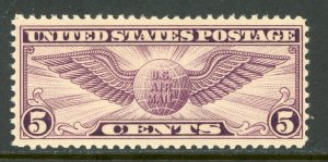 USA 1930 Airmail 5¢ Purple Winged Globe Scott C12 MNH X657