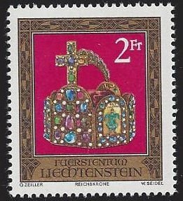 Liechtenstein #571MNH single, Imperial Crown, Holy Roman empire, issued 1975