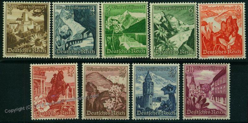 Germany 1938  Mi  675-683 MNH Winterhilfswerk WHW Winter Charities Stamp S 50604