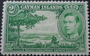 Cayman Islands 1938 GVI 2/- (Yellow Green) SG 124 mint