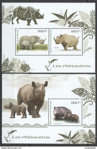 2017 Rhinoceroses Wild Animals Fauna 1+1 ** Ja250