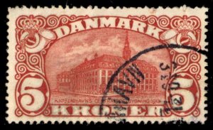 Denmark 135, $175, 1915 5k dark red, used