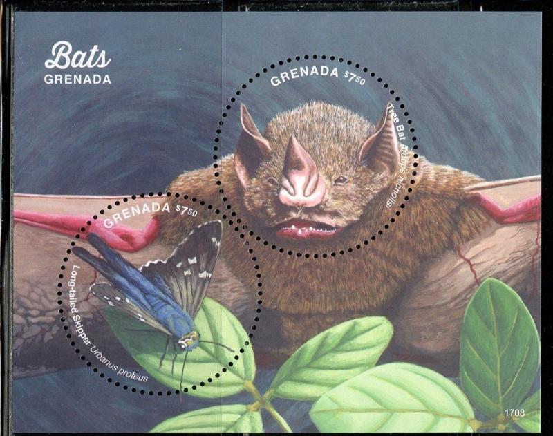 GRENADA 2017  BATS  SOUVENIR SHEET  MINT NH 