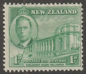 New Zealand, stamp, scott#248,  mint, hinged,  1d,  green