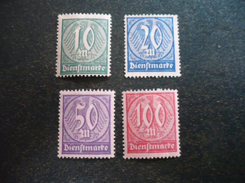 Stamps - Germany - Scott# O17,O19-O21 - Mint Hinged Partial Set of 4 Stamps