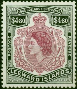 Leeward Islands 1954 $4.80 Brown-Purple & Black SG140 Fine LMM