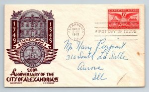 1949 FDC 200th Anniversary of the City Alexandria Virginia - E26