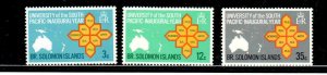 SOLOMON ISLANDS #195-197  1969 UNIVERSITY OF THE SOUTH PACIFIC   MINT VF NH  O.G