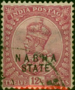 Nabha 1913 12a Carmine-Lake SG57 Fine Used