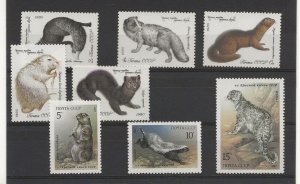 Russia 1980 Fur Bearing & 87 Red Book Animals sets sg.5008-11 & 5755-7  MNH