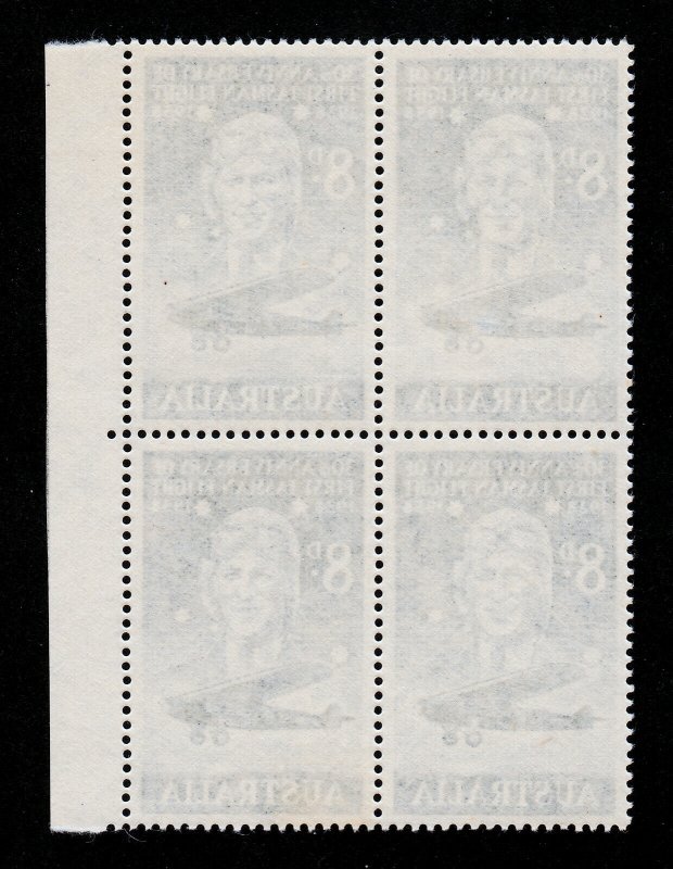 AUSTRALIA #310 SIR CHARLES KINGSFORD SMITH SOUTHERN CROSS 1958 BLK OF 4 MNH-OG