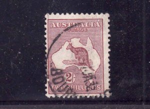 Australia-Sc#99-used-2sh red brown Kangaroo-dated 11 Ja 1