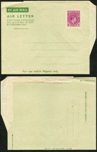 Nigeria KGVI 1d purple Lettersheet