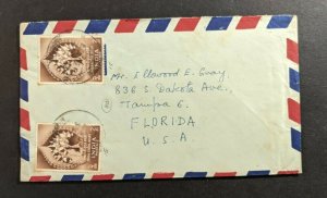 1957 India Airmail Cover to Tampa FL USA