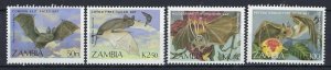 Zambia 466-69 MNH 1989 Bats (an7749)