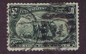 US 291 USED 50c WESTERN MINING PROSPECTOR, 1898, PTL CDS & NUM DUPLEX CCLS