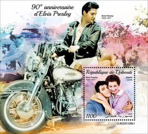 DJIBUTI - 2025 - Elvis, 90th Birth Anniv - Perf Souv Sheet - Mint Never Hinged