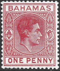 Bahamas #101  Unused MOG - 1p carmine King George VI (1938)