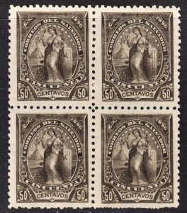 El Salvador Scott 144 unwtmk F+ unused no gum block f 4. 1st issue. FREE...