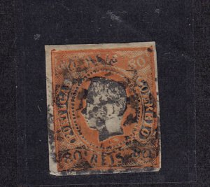 PORTUGAL Early #22 Used Imperf Stamp From Collection CV$ 68.00