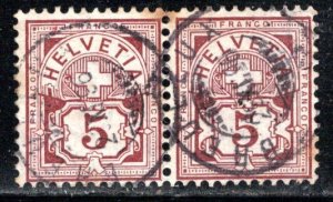 Switzerland Scott # 71b, used, pair