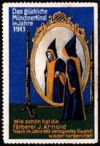 1913 Germany Poster Stamp The J. Arnold Dye Works Happy Munich Child