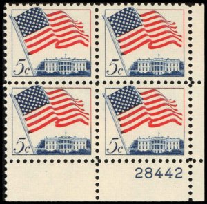 US #1208a U.S. FLAG MNH LR PLATE BLOCK #28442