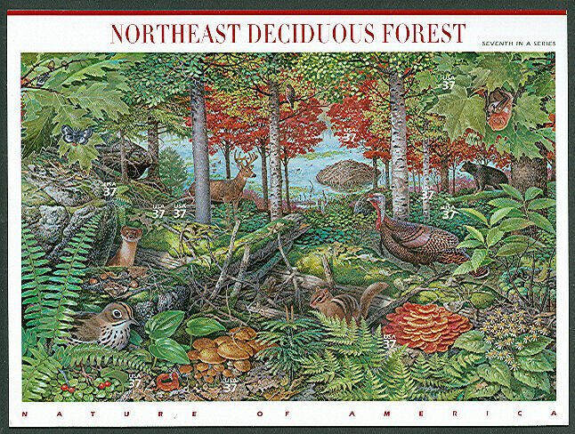 US #3899 Deciduous Forest, Sheet of 10