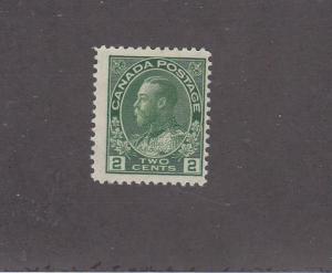 CANADA  #107  F-MNH  2cts   KGV ADMIRAL ISSUE  YELLOW GREEN  CAT VALUE $30