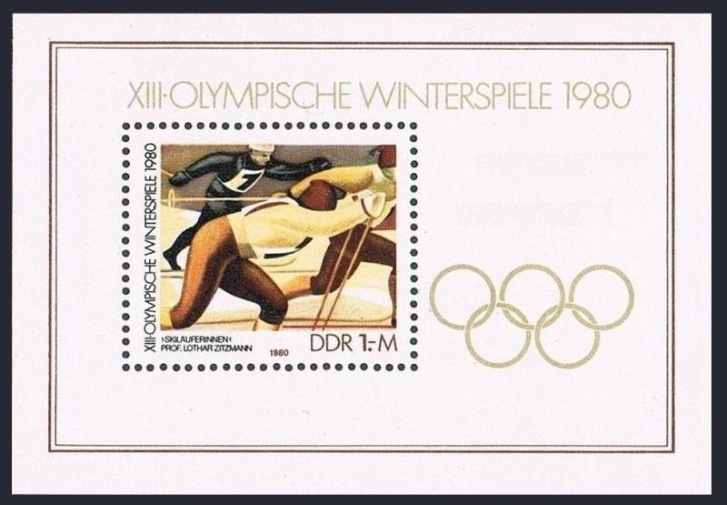 Germany-GDR 2063-2065,B189,2066,MNH.Mi 2478-81,Bl.57. Olympics Lake Placid-1980.