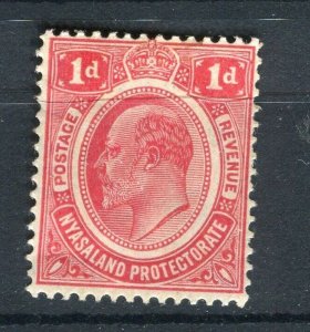 NYASALAND; Early 1900s Ed VII Portrait issue Mint hinged 1d. value