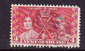 Newfoundland- Sc#231-used 4c KGVI Coronation-id#355-1937-