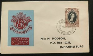 1953 Lobatsi Bechuanaland First Day Cover QE2 Queen Elizabeth coronation FDC B