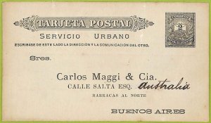 ac6404 - ARGENTINA - POSTAL HISTORY - Private STATIONERY CARD  1882