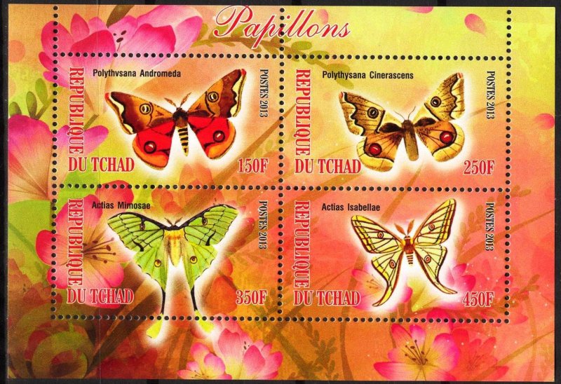 Chad 2013 Butterflies (4) MNH Cinderella !