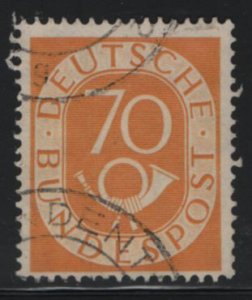 Germany 1951-52 used Sc 683 70pf Numeral and Post horn