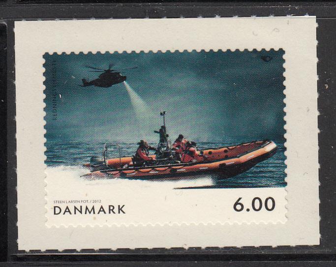 Denmark MNH Scott #1588 6k Helicopter, rescue boat - Sea Rescue