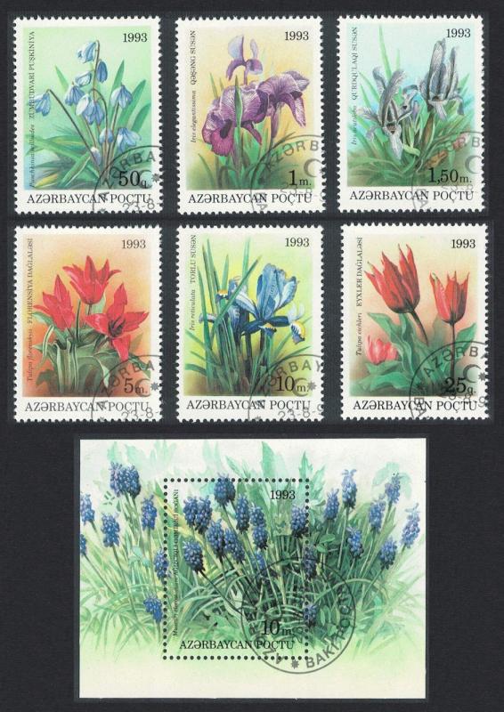 Azerbaijan Flowers 6v+MS CTO SG#105-MS111 SC#379-385