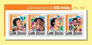 Billie Holiday Jazz Music Guinea-Bissau MNH stamp set