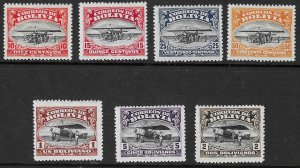 Bolivia 1924 Scott C1-C7 Airmail Stamps MLH