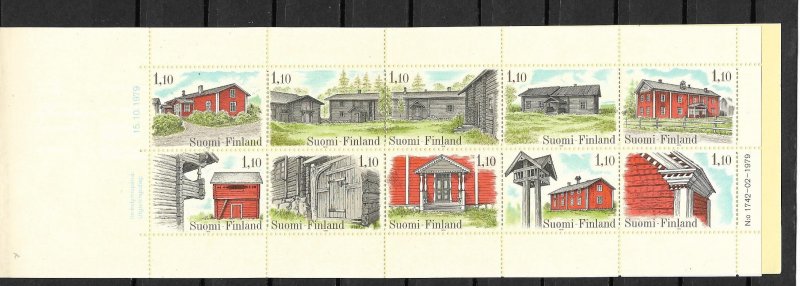 FINLAND-1979 Sc#626, MNH. FARM HOUSES-COMPLETE BOOKLET. VF+.