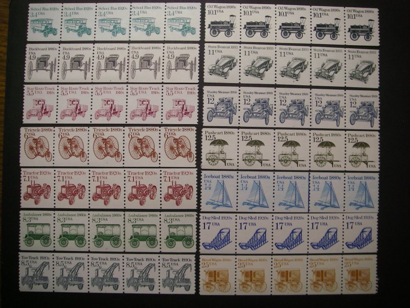 Scott 2123 - 2136, Transportation Coil PNC5 Collection, MNH Beauties, CV $28.60