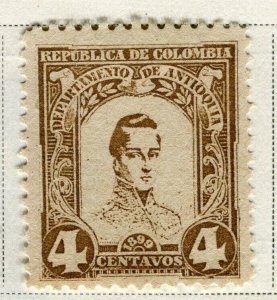 COLOMBIA; ANTIOQUIA 1899 early Bolivar issue Mint hinged 4c. value