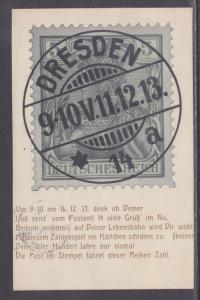 Germany Sc 67 on 1913 Germania Stamp Facsimile PPC