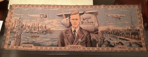 1927 Lindbergh Historic Flight New York to Paris Tapestry Made in France