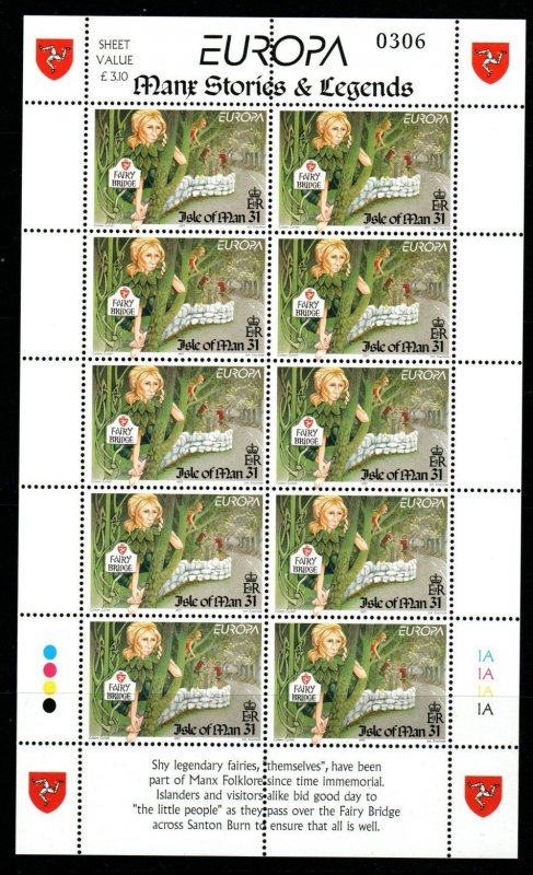 ISLE OF MAN SG743 1997 EUROPA TALES AND LEGENDS SHEETLET MNH